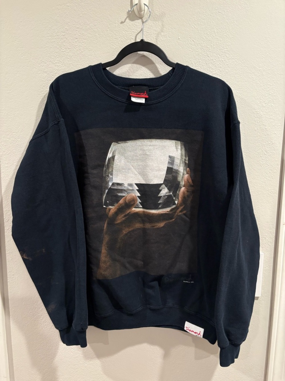 Diamond Supply Pullover Sweatshirt Men’s Size Medium Faded Distressed Y2K - Picture 2 of 12
